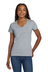 Gildan Women's Heavy Cotton 100% Cotton V-Neck T-Shirt. 5V00L