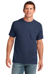 Port & Co Core Cotton Pocket Tee. PC54P
