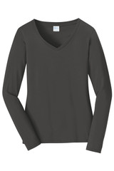 Port & Co Women's Long Sleeve Fan Favorite V-Neck Tee. LPC450VLS