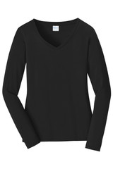 Port & Co Women's Long Sleeve Fan Favorite V-Neck Tee. LPC450VLS
