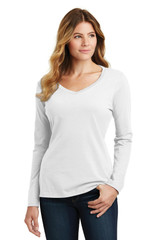 Port & Co Women's Long Sleeve Fan Favorite V-Neck Tee. LPC450VLS