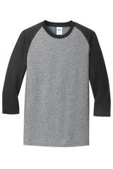 Port & Co Core Blend 3/4-Sleeve Raglan Tee. PC55RS