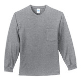 Port & Co Long Sleeve Essential Pocket Tee. PC61LSP