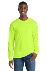 Port & Co Long Sleeve Essential Pocket Tee. PC61LSP