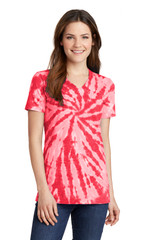 Port & Co Women's Tie-Dye V-Neck Tee. LPC147V