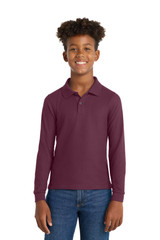 Port Authority Youth Long Sleeve Silk Touch Polo. Y500LS