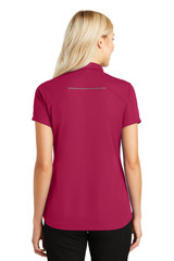 Port Authority Women's Pinpoint Mesh Zip Polo. L580