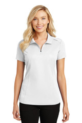 Port Authority Women's Pinpoint Mesh Zip Polo. L580