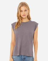 Women’s Flowy Rolled Cuffs Muscle Tee - 8804