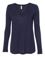 Women's Flowy Long Sleeve V-Neck Tee - 8855