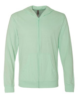 Unisex Sueded Long Sleeve Hooded Full-Zip T-Shirt - 6491