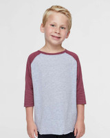 Toddler Baseball Fine Jersey Three-Quarter Sleeve Tee - 3330