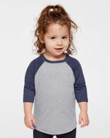 Toddler Baseball Fine Jersey Three-Quarter Sleeve Tee - 3330