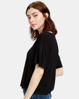 Women's Boxy Open Neck Tee - US309