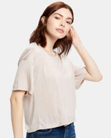 Women's Boxy Open Neck Tee - US309