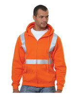 Men's USA-Made Hi-Visibility Full-Zip Hooded Sweatshirt - 3790 Men's USA-Made Hi-Visibility Full-Zip Hooded Sweatshirt - 3790