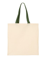 Economical Tote with Contrast-Color Handles - QTB6000 Economical Tote with Contrast-Color Handles - QTB6000