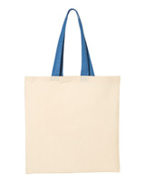 Economical Tote with Contrast-Color Handles - QTB6000 Economical Tote with Contrast-Color Handles - QTB6000