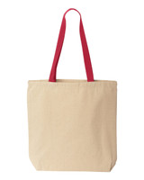 Natural Tote with Contrast-Color Handles - 8868 Natural Tote with Contrast-Color Handles - 8868