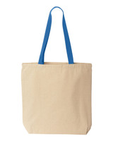 Natural Tote with Contrast-Color Handles - 8868 Natural Tote with Contrast-Color Handles - 8868