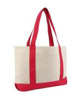Large Zippered Cotton Canvas Tote - 8862 Large Zippered Cotton Canvas Tote - 8862