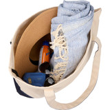 Color Accent 12oz Recycled Cotton Zippered Tote