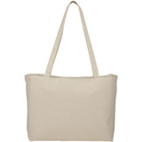 Zippered 12oz Cotton Canvas Shopper Tote