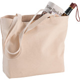 Zippered 12oz Cotton Canvas Shopper Tote