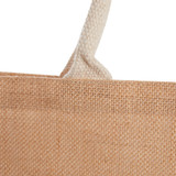 Jute Shopper Tote with Recycled Cotton Pocket