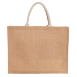 Jute Shopper Tote with Recycled Cotton Pocket 