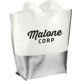 Large Laminated Metallic Bottom Tote