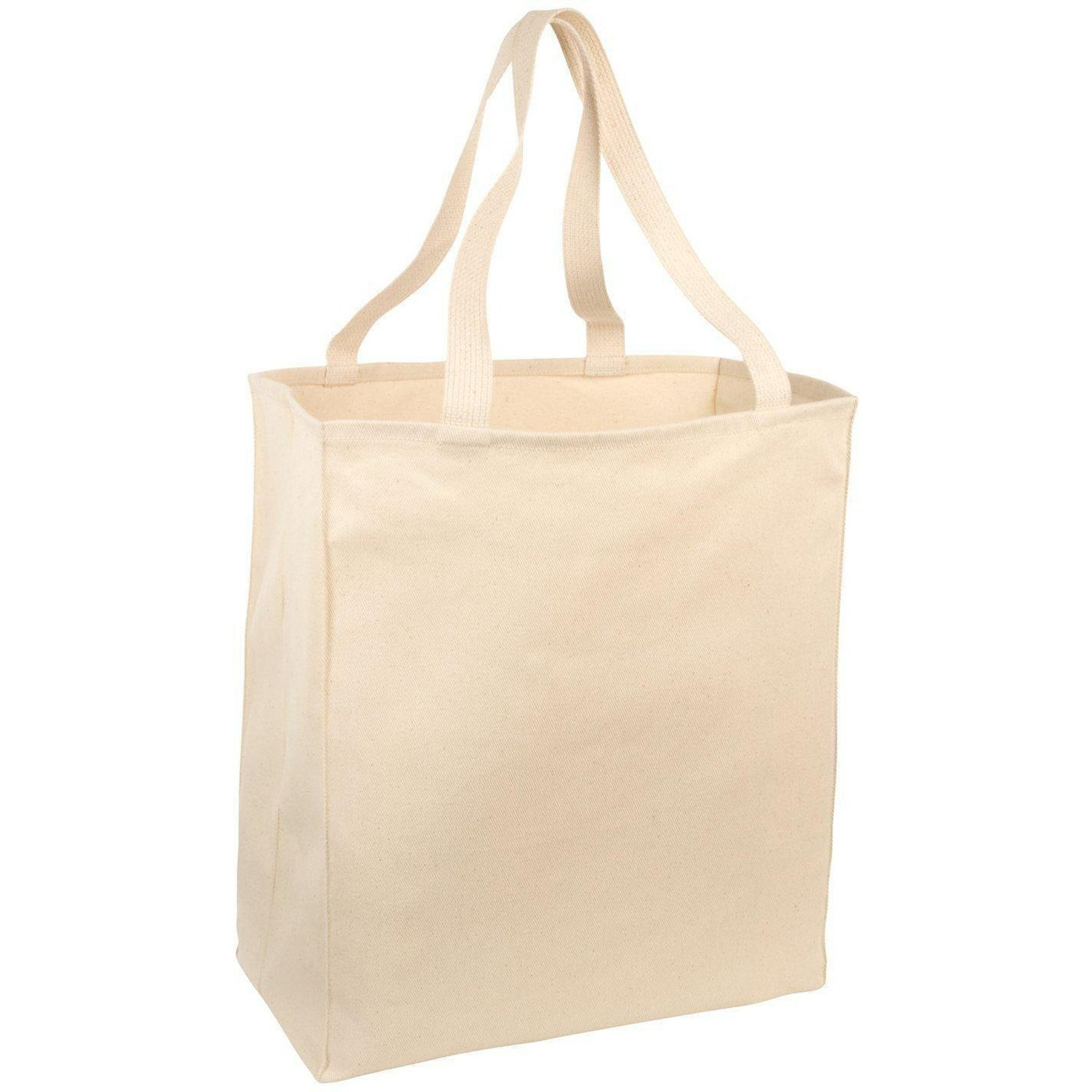 Heavy Cotton Twill Over-the-Shoulder Reusable Grocery Canvas Tote Bags