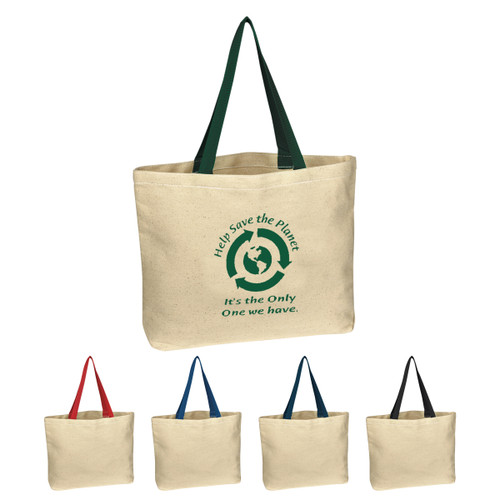 Wholesale Natural Cotton Canvas Tote Bags with Color