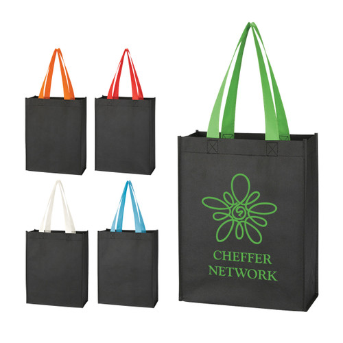 Non-Woven Mini Tote Bags with Color Handles