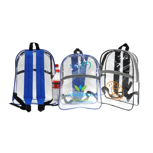 Clear Vinyl Zipper Backpacks