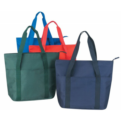 Large Polyester Tote Bag with Zipper