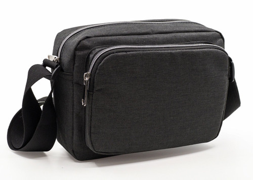 Heathered 3-Zipper Sling Bag