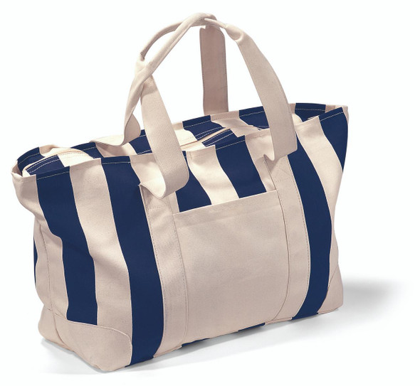Gemline Large Striped Canvas Tote  Gemline Large Striped Canvas Tote