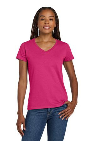 Gildan Women's Heavy Cotton 100% Cotton V-Neck T-Shirt. 5V00L Gildan Women's Heavy Cotton 100% Cotton V-Neck T-Shirt. 5V00L