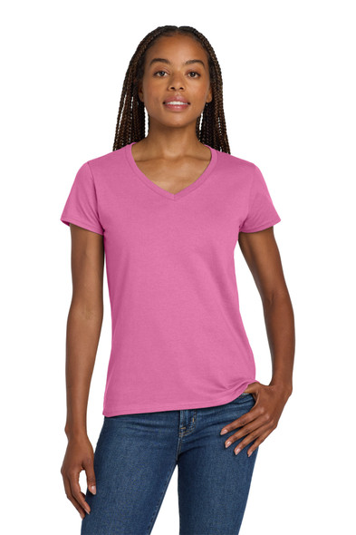 Gildan Women's Heavy Cotton 100% Cotton V-Neck T-Shirt. 5V00L Gildan Women's Heavy Cotton 100% Cotton V-Neck T-Shirt. 5V00L