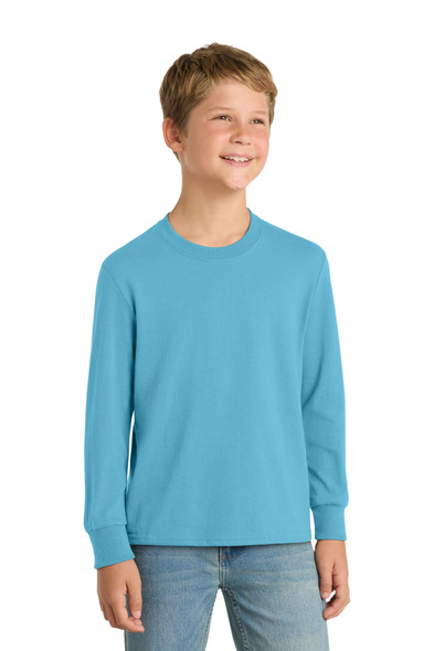 Port & Co Youth Long Sleeve Core Cotton Tee. PC54YLS Port & Co Youth Long Sleeve Core Cotton Tee. PC54YLS