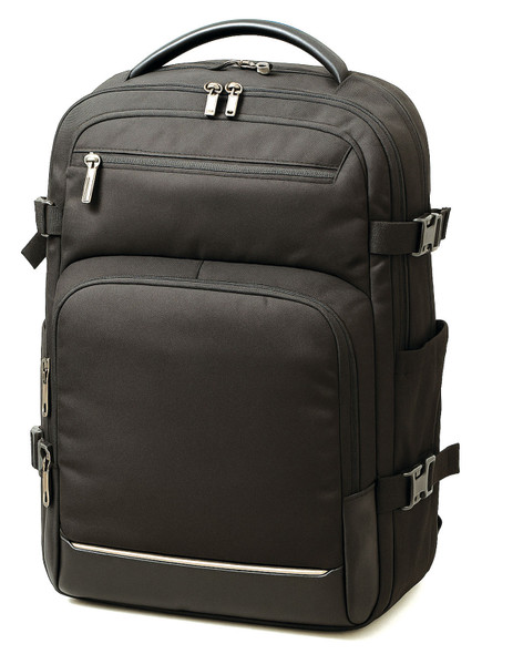 Wholesale 1000D Ballistic Polyester Laptop Backpack with Leatherette Trim – Travel & Corporate