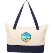  Color Accent 12oz Recycled Cotton Zippered Tote 