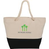  Zippered 12oz Cotton Canvas Rope Tote 
