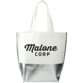  Large Laminated Metallic Bottom Tote 