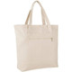 BagzDepot Zipper Canvas Tote Bags Wholesale with Front Pocket - Large 
