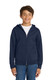 Port & Co Youth Core Fleece Full-Zip Hooded Sweatshirt. PC90YZH