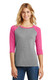 District Women's Perfect Tri 3/4-Sleeve Raglan. DM136L