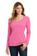 Port & Co Women's Long Sleeve Fan Favorite V-Neck Tee. LPC450VLS