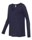 Women's Flowy Long Sleeve V-Neck Tee - 8855
